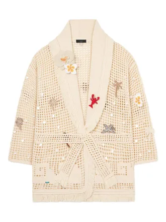 Alanui Womens Where The Waves Begins Cotton Cardigan