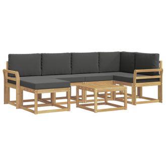 vidaXL Conjunto De Sof&aacute;s De Exterior 7 Pcs Blanco Y Antracita Vidaxl