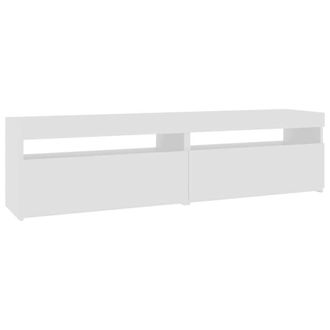 Berkfield Home TV Cabinets 2 pcs with LED Lights White 75x35x40 cm | Size: 75 x 35 x 40 cm
