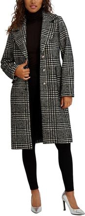 Kensie Plaid Trench Coat