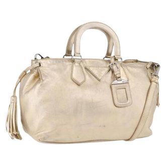 Prada Pre-owned Vintage Handbag - Dames - Pre-owned - Beige - Maat: ONE Size Leer