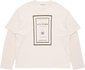 Acne Studios Beige Graphic Crew Neck T-Shirt