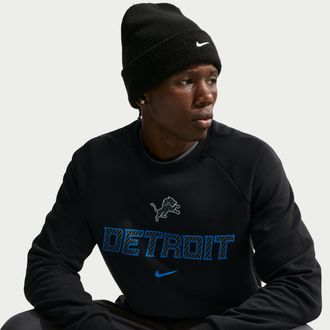 Nike Detroit Lions Rivalries Collection Primary Nike Mens Dri-FIT NFL Pullover Crew in Black | 03EK00A9J-KVZ