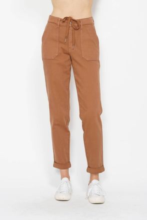 Judy Blue High Waist Garment Dyed Cuffed Jogger In Camel