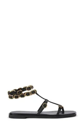 Kurt Geiger Regent Buckle Embellished Gladiator Sandal in Black at Nordstrom Rack, Size 7.5Us / 38Eu