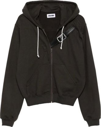 Magliano Hoodies & sweatvesten, Heren, Bruin, L, Leer, Zip-through Sweatshirt
