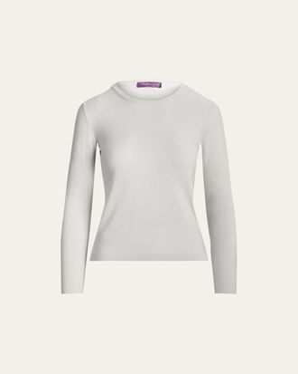 Ralph Lauren Collection Crewneck Long-Sleeve Cashmere Sweater