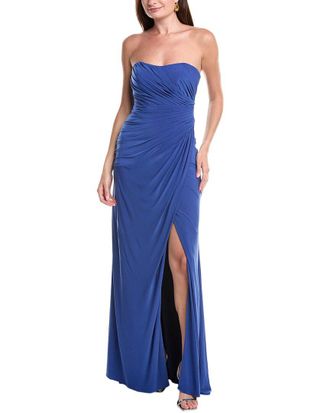 Rene Ruiz Pleated Column Gown