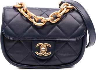 Chanel Gequiltede Leren Schoudertas