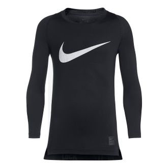 Nike Front Swoosh Long Sleeves Tee Black White 726460-010