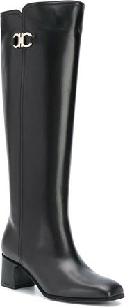 Ferragamo Gancini Leather Knee-High Boot