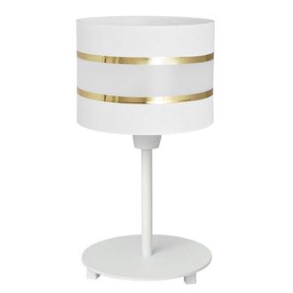 Netlighting Helen Table Lamp With Round Shade White Gold 20cm
