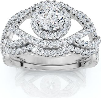 Pompeii3 1Ct Luxe Diamond Engagement Wedding Ring Set 14k Gold or Platinum Lab Grown