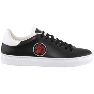 Roberto Cavalli Mens Vitello RC Logo Leather Low-Top Sneakers, Brand Size 40 ( US Size 7 )