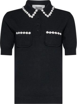 Silvian Heach Top met versierde kraag - Dames - Polos - Zwart - S - Tops