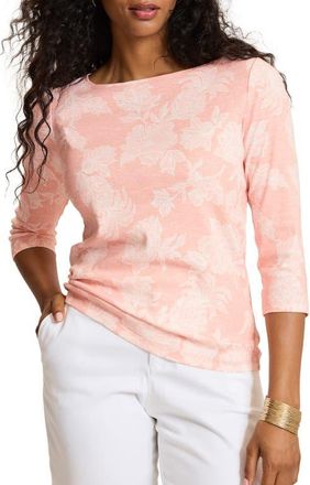 Tommy Bahama Ashby Isles Breezy Blooms Bateau Neck T-Shirt in Bleached Coral at Nordstrom, Size X-Small