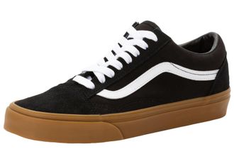 Vans Sneaker VANS Old Skool, Damen, Gr. 38,5, schwarz (schwarz, gum), Leder, Textil, Schuhe Sneaker