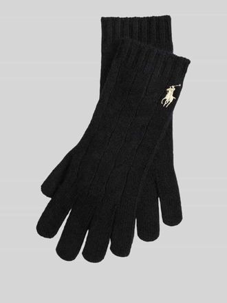 Polo Ralph Lauren Handschuhe aus Woll-Mix mit Logo-Stitching in Black, Gr&ouml;&szlig;e 1