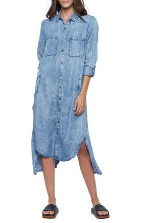 Wash Lab Denim Chill Out Shirtdress in Pleasant Blue (Finished Hem) at Nordstrom, Size X-Small