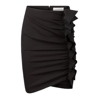 Nina Ricci Rokken, Dames, Zwart, M, Wol, Draped Midi Skirt