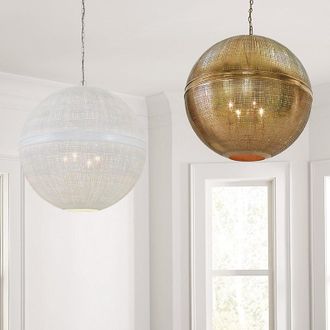 Ballard Designs Paloma 4-Light Orb Chandelier - Antique Brass 30 - Ballard Designs