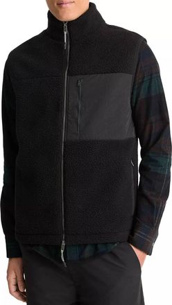 Vince Teddy Fleece Vest In Black