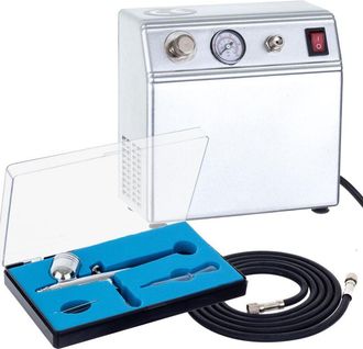 OEM Set Compresor Aerografo Con Reductor De Aerografo 0.3mm Manometro Silencioso
