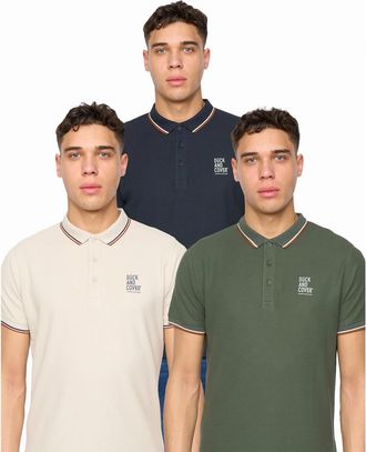 Duck and Cover Heren Melports Poloshirt (Doos van 3) (Veelkleurig)