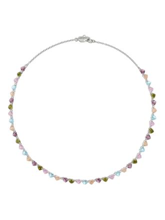 Bimba & Lola crystal-heart necklace - women - glass/stainless steel - One Size - Silver