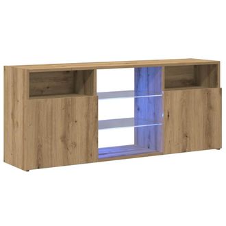 vidaXL Vidaxl - Mueble Tv Luces Led Madera Ingenier&iacute;a Roble Artisan 120x30x50cm