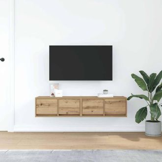 Berkfield Home TV Cabinets 2 pcs Artisan Oak 60x31x25.5 cm Engineered Wood in Brown
