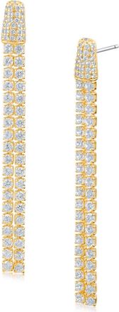 Kenneth Jay Lane Cubic Zirconia Double Strand Linear Drop Earrings in Gold at Nordstrom Rack