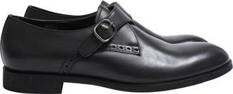 Ermenegildo Zegna Ermenegildo Zegna Monk Strap Shoes in Black Leather