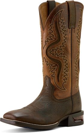 Ariat Mens Captivate Wide Square Toe Western Boots in Dark Brown Peanut Butter, D Medium Width, Size 7.5, by Ariat