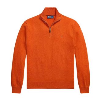 Polo Ralph Lauren Truien & Vesten, Heren, Oranje, S, Geborduurd Logo Half-Zip Trui