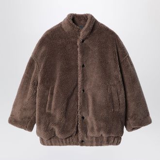 Douuod Giacca marrone effetto teddy
