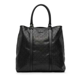 Gucci Pre-owned Womens Gg Imprime Joy Vertical Tote - Black Textile - One Size