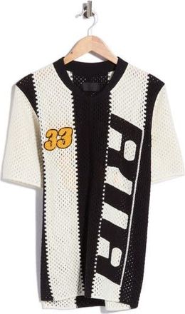 Rta Benjamin Race Stripe Open Knit T-Shirt in Black Race Stripe at Nordstrom Rack, Size X-Large/xx-Large