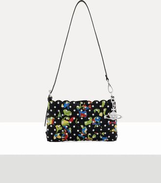 Vivienne Westwood Lola Shoulder Bag Printed Leather Black-multi