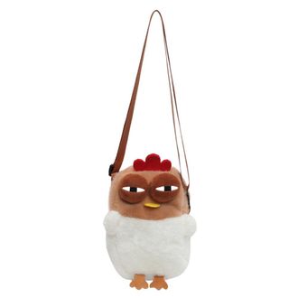 Generic Chicken Purse for Women Cute Hen Shoulder Bag Plush Fluffy Crossbody Bag Adjustable Strap Handbag for Travel Party (01)