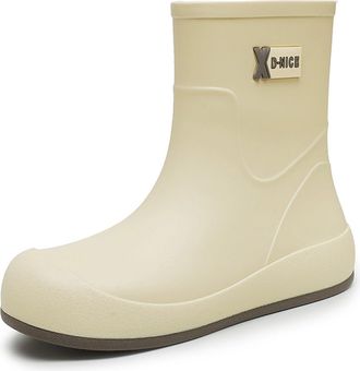 Generic Wellington Boots For Women Mid Calf Booties With Closed Toe Design Ideal For Rainy Season Outdoor Wear And Paired With Raincoats Ladies Waterproof Mid