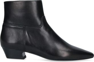 Stuart Weitzman Black Stassi Pointed-Toe Leather Boots