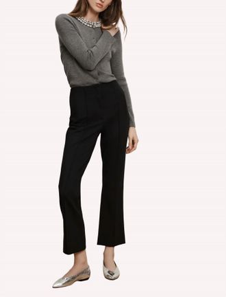 Veronica Beard Kean Slim Cropped Pant In Black