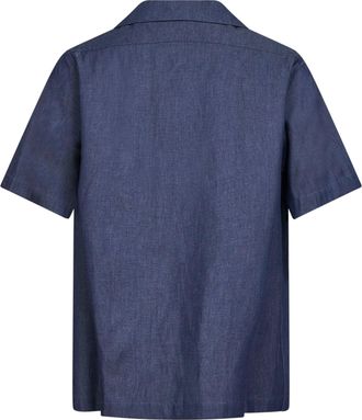 Hev&ograve; Mens Overshirt Novoli Blue Cotton Shirt