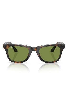 Ray-Ban 52mm Square Sunglasses in Dark Havana /Green at Nordstrom