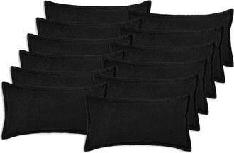 vidaXL Funda De Almohada 12 Pcs Houten Negro 40 X 80 Cm Boucl&eacute; Vidaxl