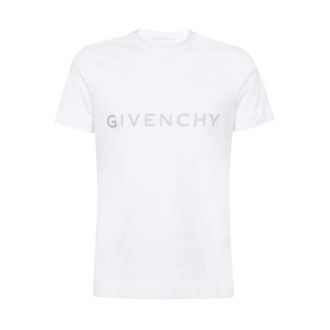Givenchy T-Shirts, female, White, 2XL, Reflective Slim Fit T-Shirt