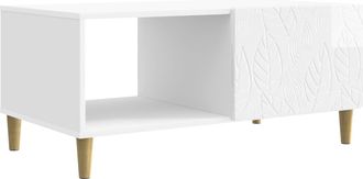 vidaXL Mesa De Centro Blanco Brillante 90 X 50 X 40 Cm Vidaxl