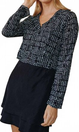 Bella Dahl Long Sleeve Ruffle Top In Grid Print