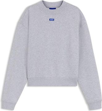 HUGO BOSS Cotton-terry sweatshirt with logo badge